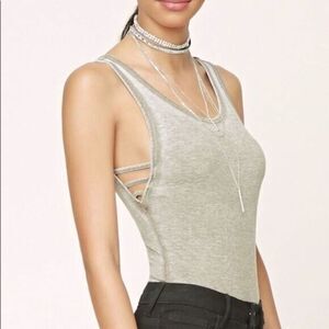 FOREVER 21 GRAY BODYSUIT
